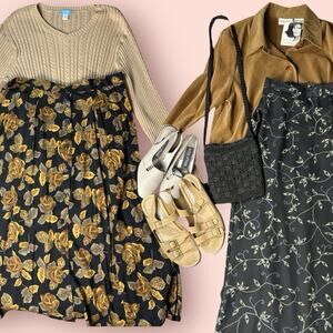 Vtg Women’s Cottagecore Fairy Grunge Lot Bundle Clothing L/XL 24 Pc Skirt Dress